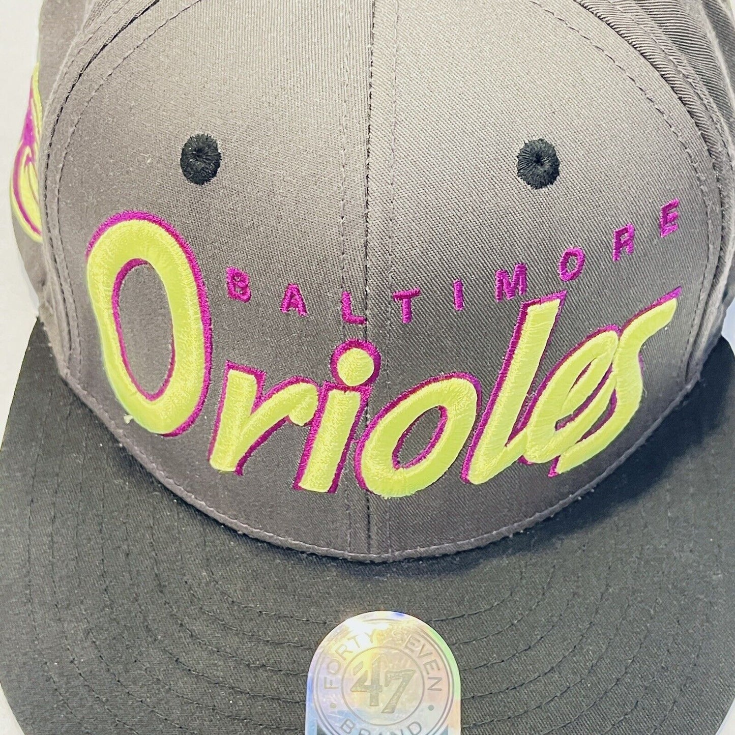 Baltimore Orioles Hat Snapback Cap 47 Brand Gray Green Purple MLB Baseball Mens