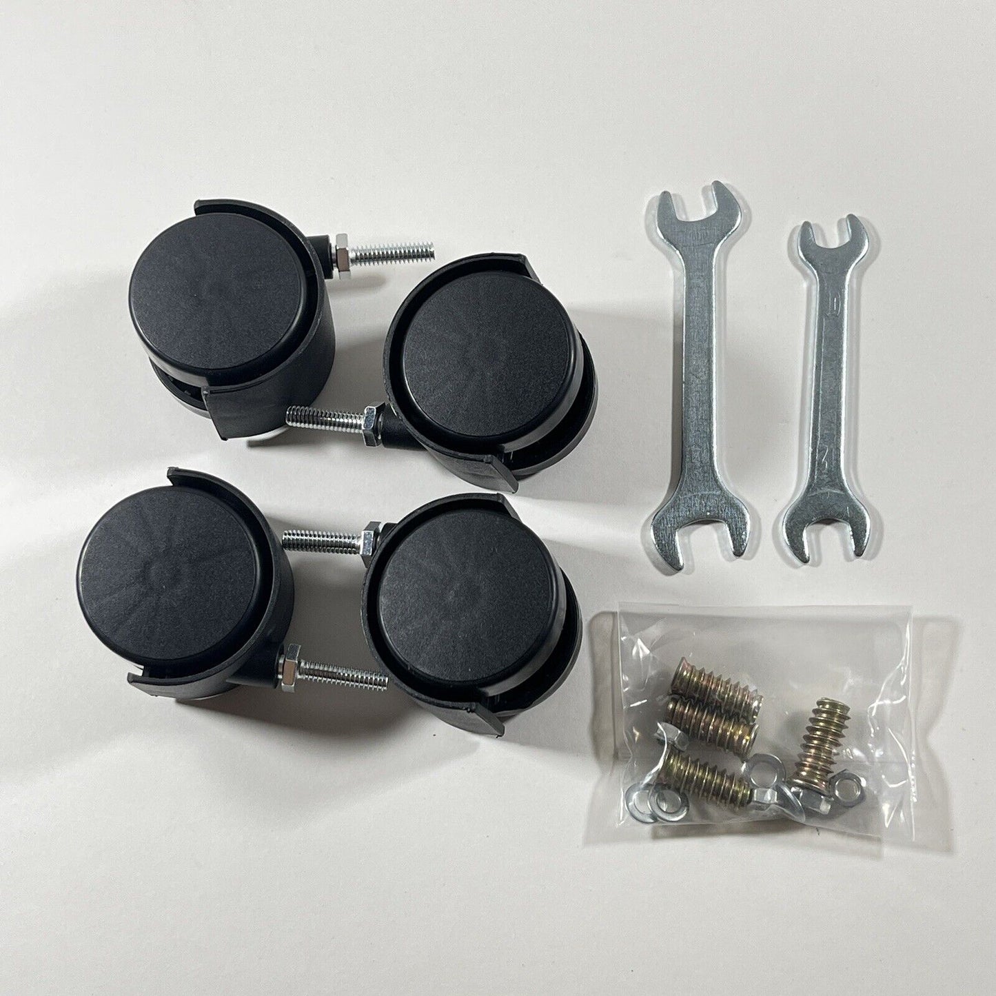 2 inch Swivel Caster Steel Stem Plastic Wheels 1/4" - 20 x 1" Stem Pack Of 4