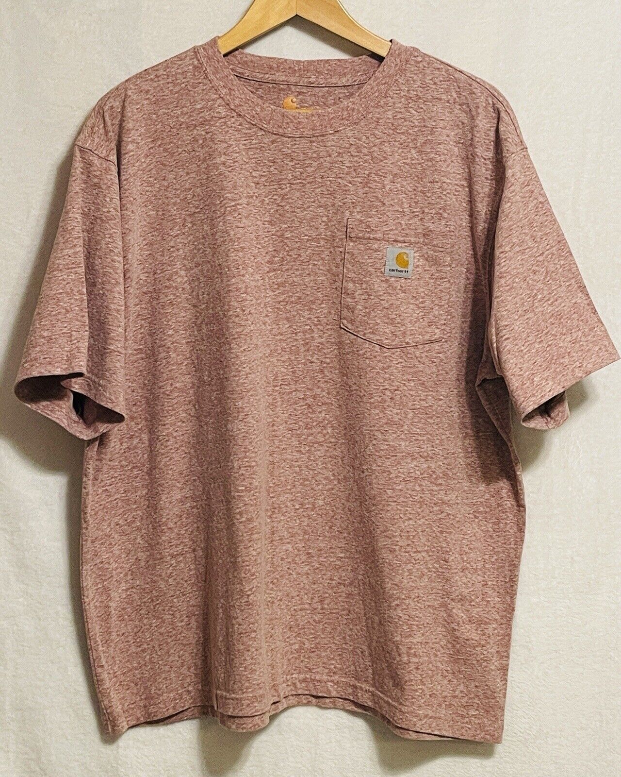 Carhartt Tshirt Mens XL Pink Heather Short Sleeve K87 Pocket