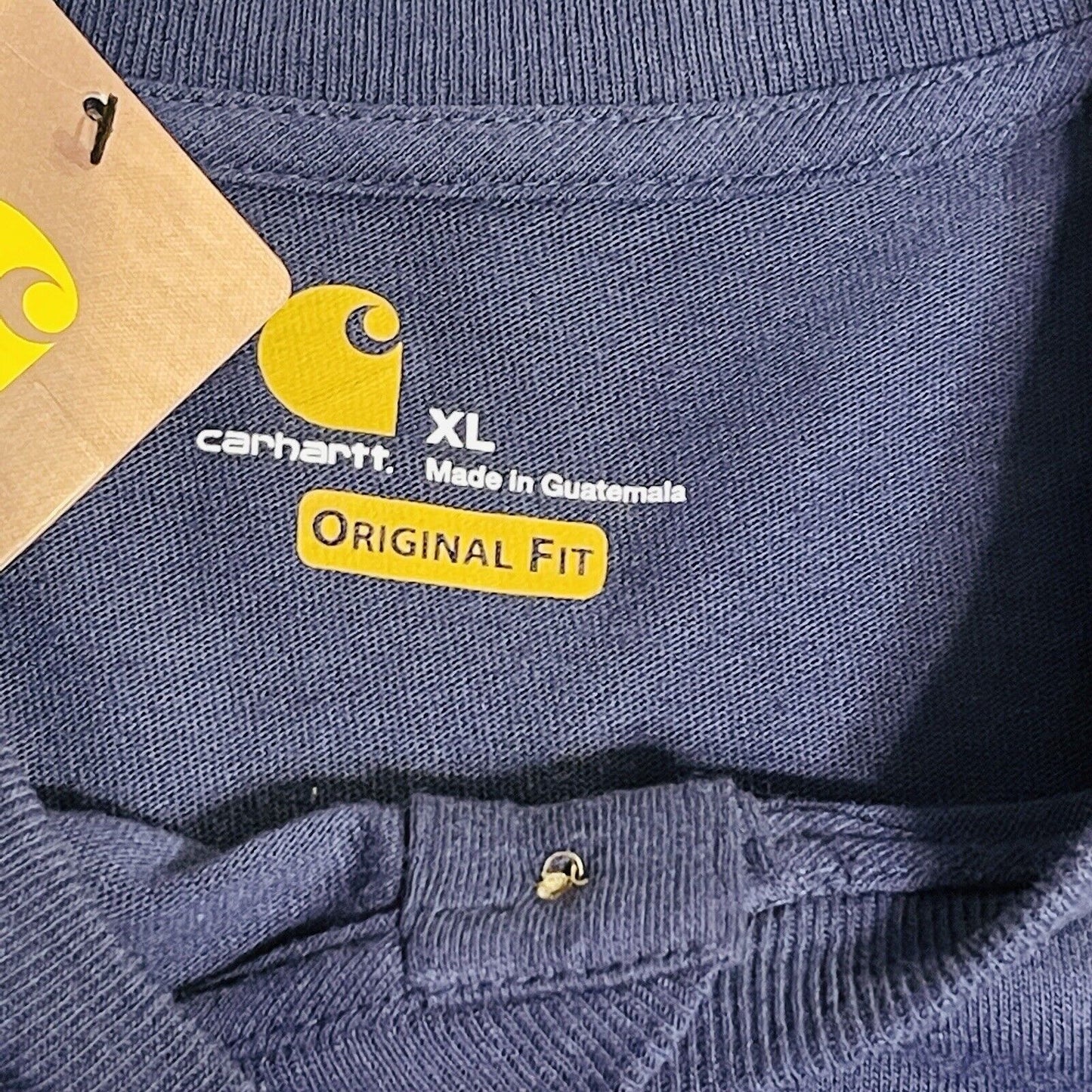 Carhartt NWT Mens Tshirt Size XL Short Sleeve K84 Pocket Button Up Navy Blue