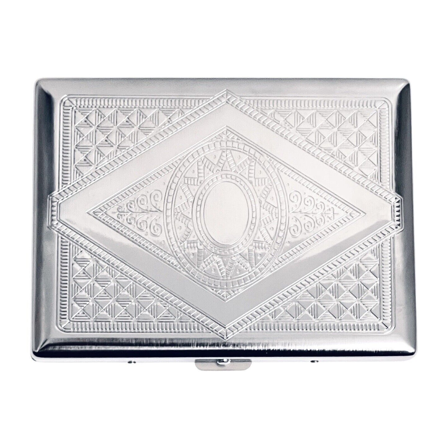 Victorian Style Metal Cigarette Case Crush Proof Holds King 100s Diamond Pattern