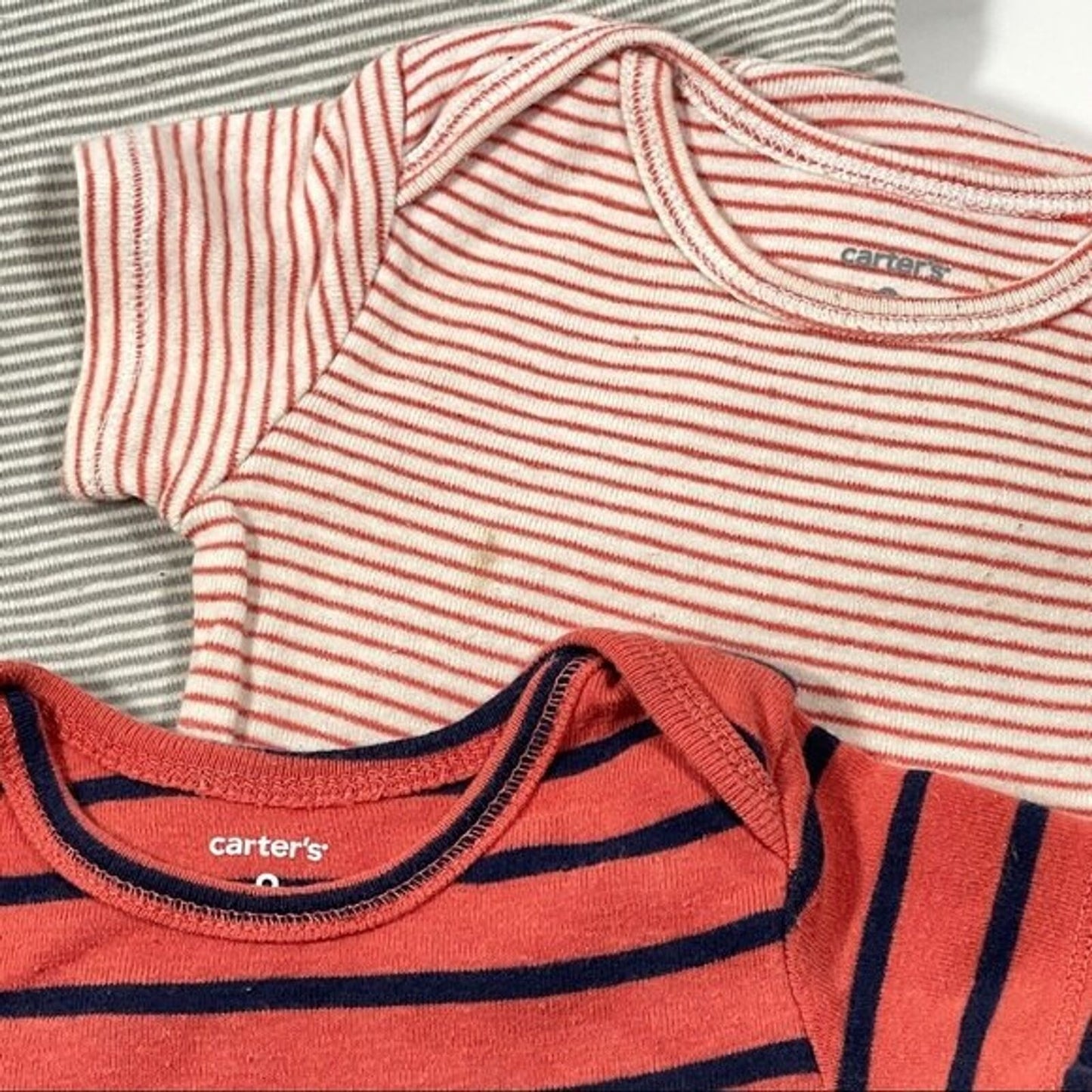 CARTERS Boys Size 9 Months Rompers Striped One Piece Tops