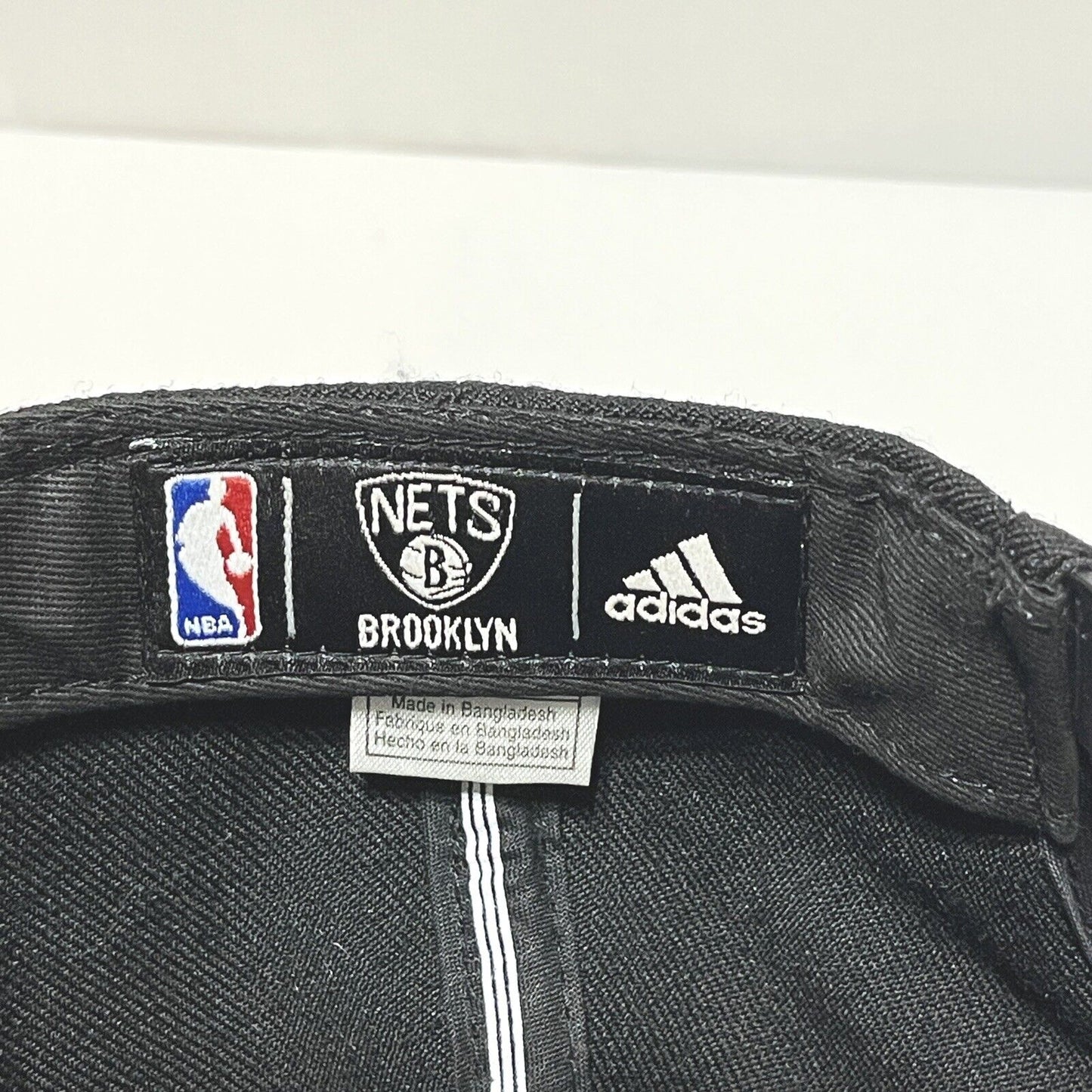 Brooklyn Nets Snapback Hat Adidas Black White NBA Basketball Mens 100% Wool Cap